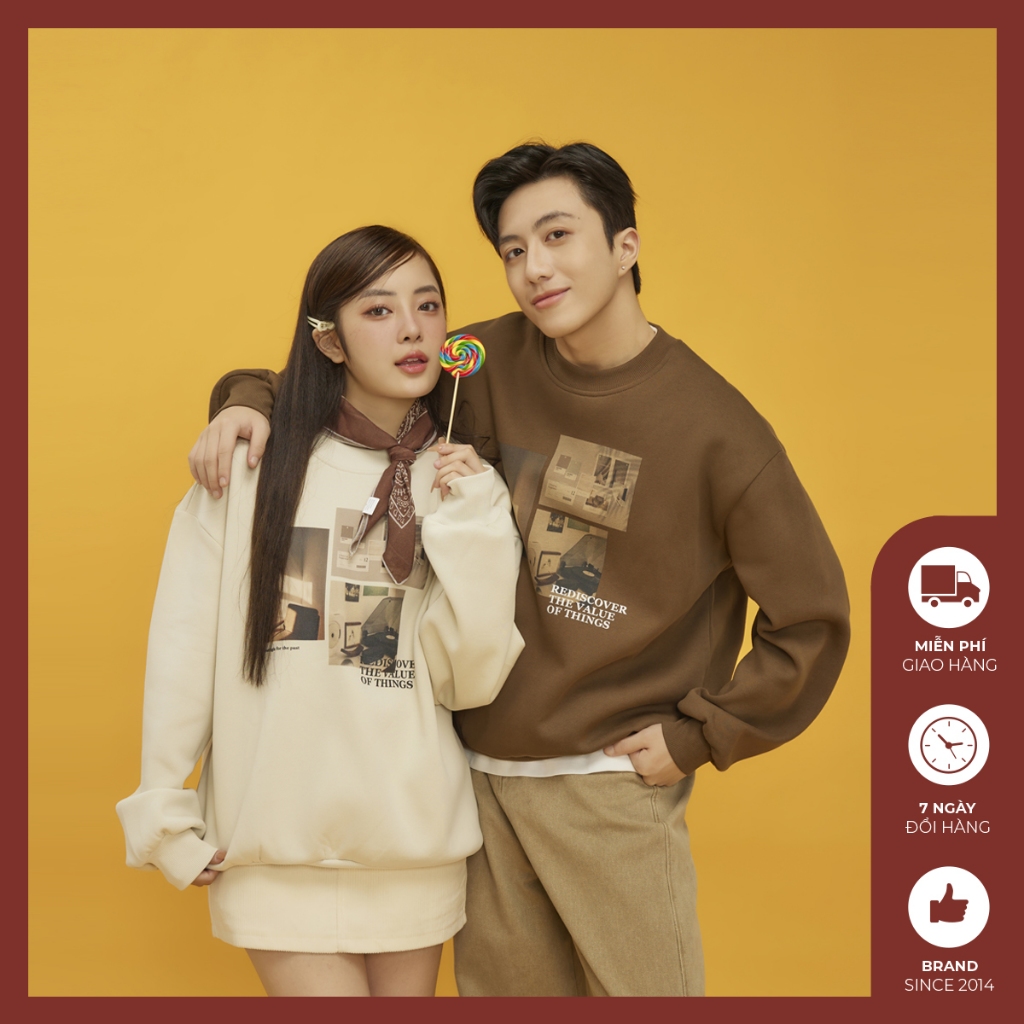 Áo sweater nam nữ cổ tròn Độc menswear form rộng suông họa tiết in bền, dễ phối đồ phong cách Hàn quốc - AT302