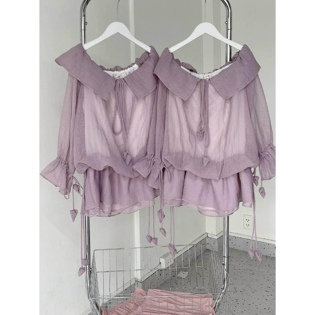 𝐋𝐘𝐂𝐇𝐄𝐍- Đầm trễ vải chất voan 2 lớp có kèm lót quần