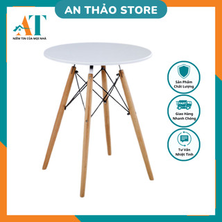 ( HÀNG NHẬP KHẨU) BÀN EAMES TRÒN Đường Kính 60cm chân Gỗ Bàn Làm Việc,Bàn Ăn,Cafe(CAM KẾT NHƯ HÌNH 100%)