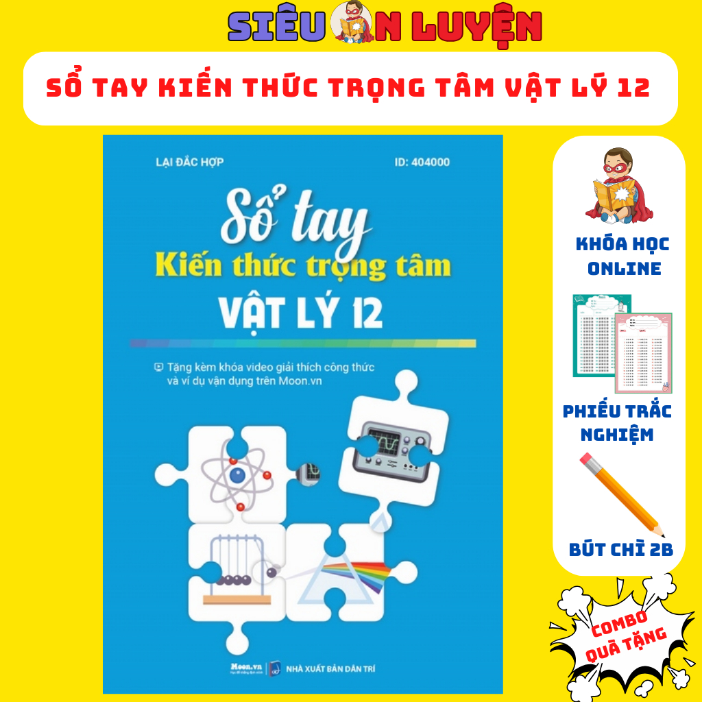 Sách- Sổ Tay Kiến Thức Trọng Tâm Vật Lý 12 Bản Cập Nhật- Tặng Kèm Khóa Học