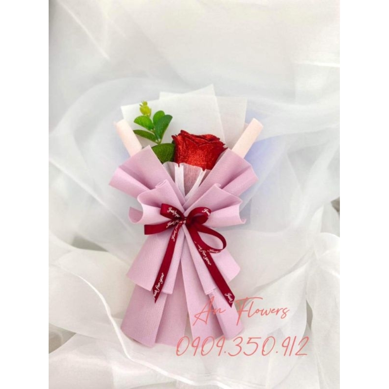 Bó hoa hồng sáp nhũ 1 bông