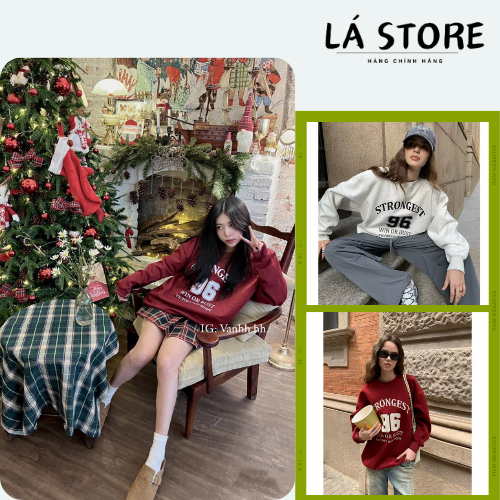 Áo Sweater Strongest 96 cao cấp chính hãng khoác nỉ dài tay unisex, Áo swt nam nữ form rộng mùa thu 