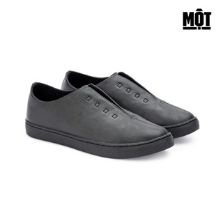 Giày Một da đen tuyền có dây