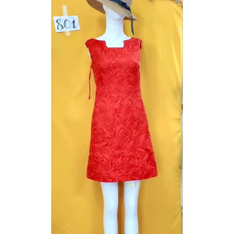 đầm họa tiết gấm size S. S801