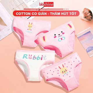 Quần lót cotton, Quần chip bé gái 2-10 tuổi chất cotton mềm thoáng khí co giãn tốt họa tiết đủ màu sắc BBShine– C018