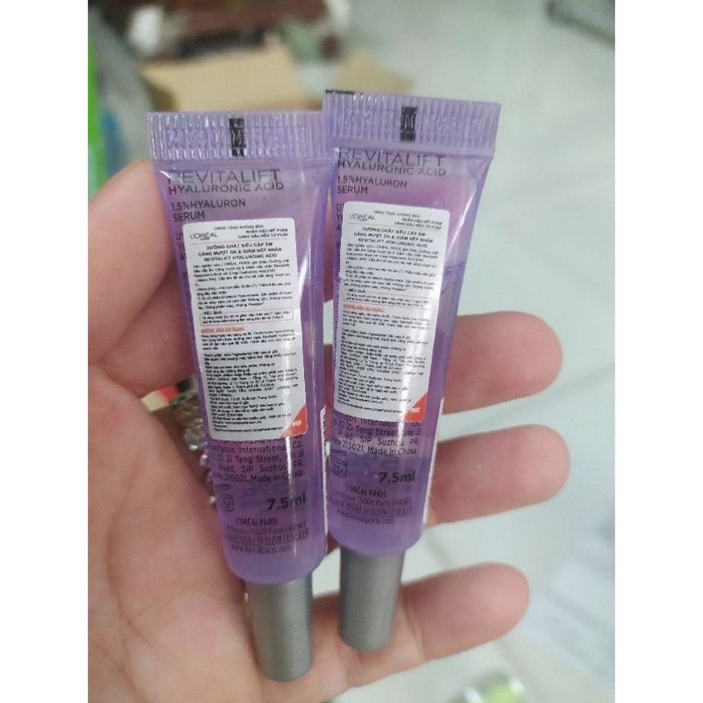 Kem dưỡng siêu cấp ẩm sáng da L'oreal Paris pure Hyaluronic Acid 1.5% 7,5 ml