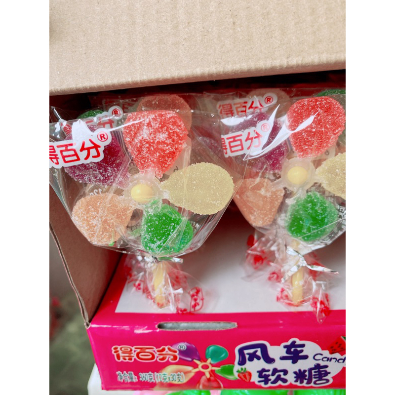 Hộp 30 cây kẹo mút dẻo hình chong chóng