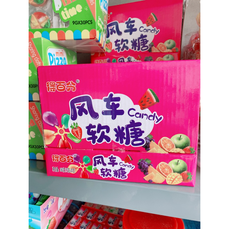 Hộp 30 cây kẹo mút dẻo hình chong chóng