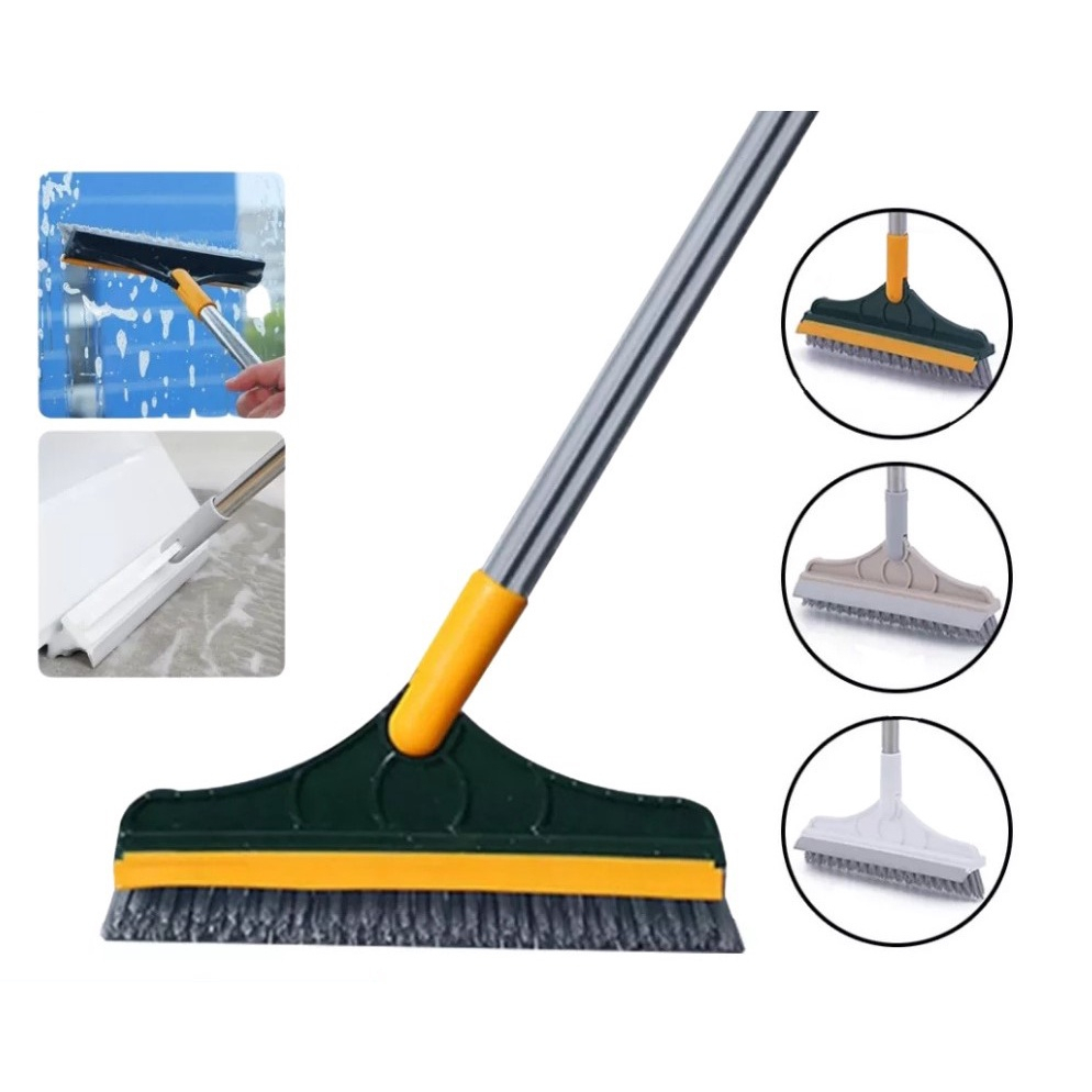 Cây chổi chà sàn và gạt nước nhà tắm toilet đa năng xoay 120 độ chà mọi ngóc ngách