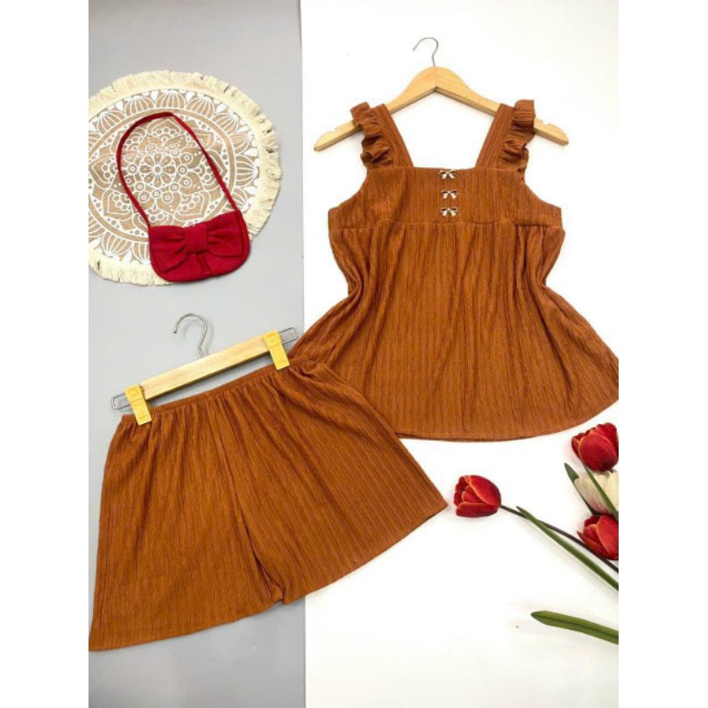 Set đùi đũi nhật áo 2 dây cánh tiên mặc nhà kute, dễ thương