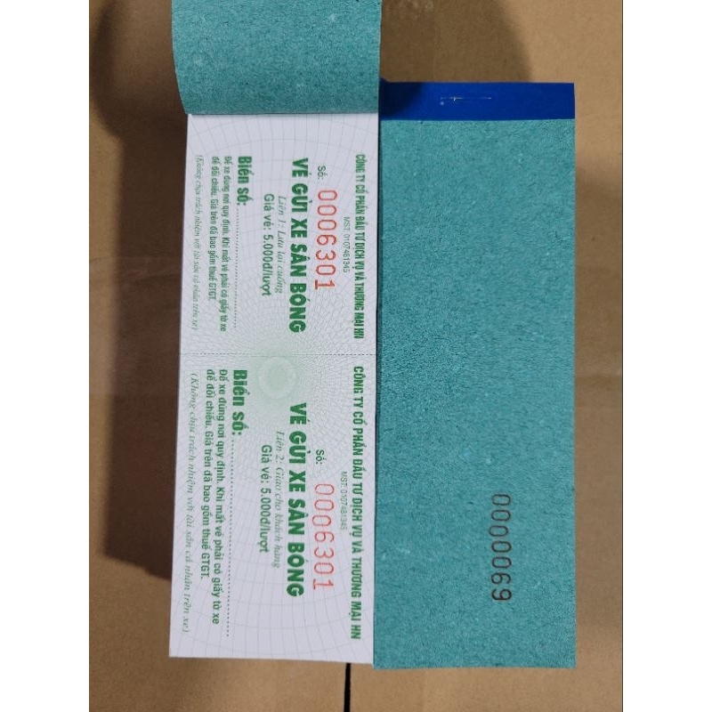 Combo 200 quyển vé xe in 1 màu theo mẫu của quý khách kt: 5x15cm giá chỉ 8000đ/quyển