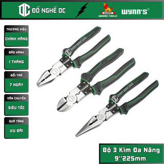 Bộ 3 Kìm Đa Năng Kìm Cắt Kìm Điện Kìm Nhọn 9''225mm WS3458 WS3459 WS3457 Wynn's thép CR-NI dùng để cắt, bấm,uốn kim loại