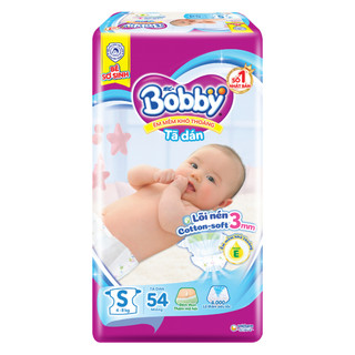 Tã dán Bobby siêu thấm - khô thoáng S54