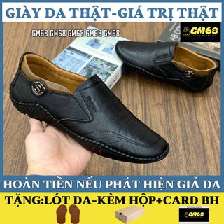 Giày lười nam da bò mềm mại đế cao su êm chân khâu chỉ bảo hành 1 năm TK0105