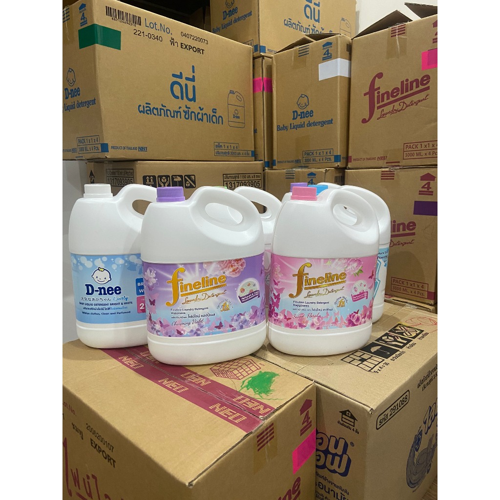 Nước giặt Fineline Thái Lan Can 3000ml  - nước giặt xả quần áo chính hãng Công ty Đại Thịnh,...