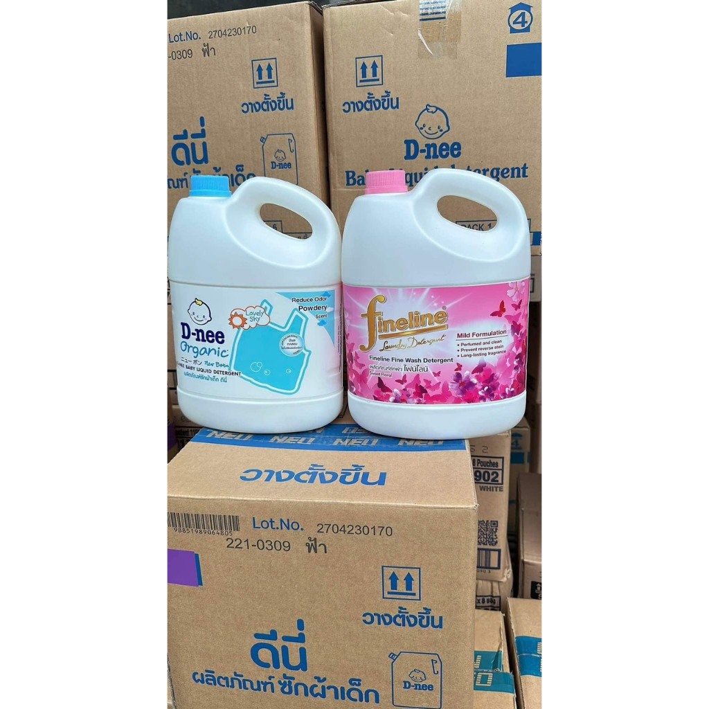 Nước giặt Fineline Thái Lan Can 3000ml  - nước giặt xả quần áo chính hãng Công ty Đại Thịnh,...