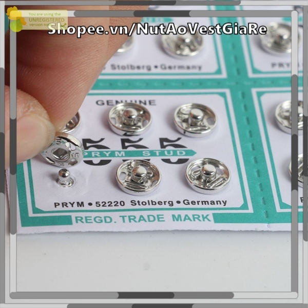 Nút bóp 8mm - nút bóp áo dài: 1 vĩ 36 nút, cúc bấm, nút bấm áo dài