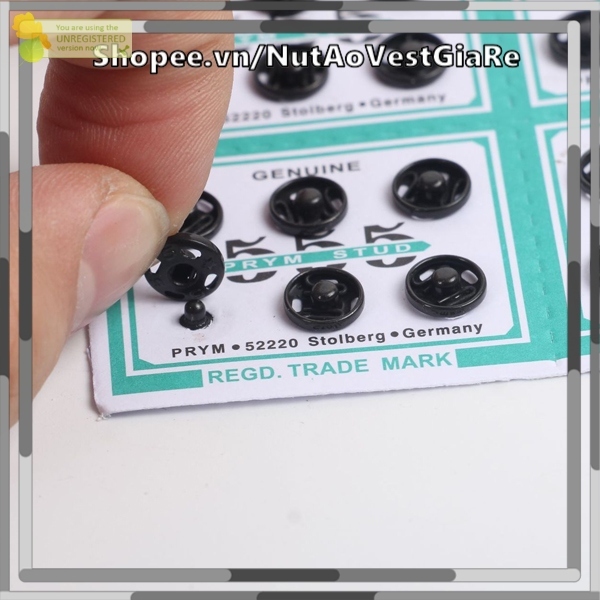 Nút bóp 8mm - nút bóp áo dài: 1 vĩ 36 nút, cúc bấm, nút bấm áo dài