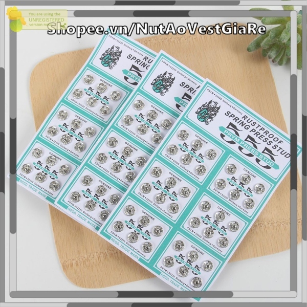 Nút bóp 8mm - nút bóp áo dài: 1 vĩ 36 nút, cúc bấm, nút bấm áo dài