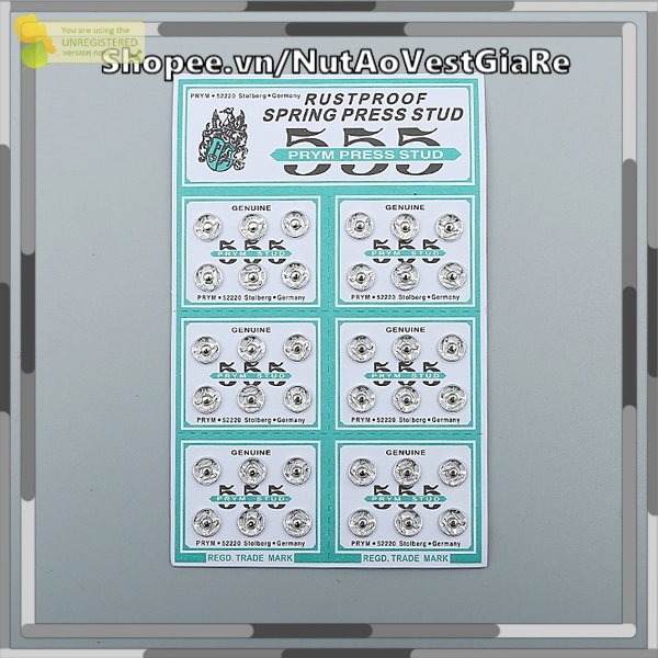 Nút bóp 8mm - nút bóp áo dài: 1 vĩ 36 nút, cúc bấm, nút bấm áo dài