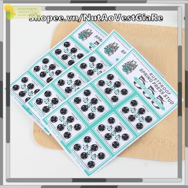 Nút bóp 8mm - nút bóp áo dài: 1 vĩ 36 nút, cúc bấm, nút bấm áo dài