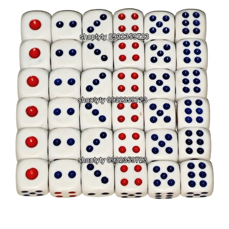 Viên Xúc Xắc Xí Ngầu Trong Suốt 14mm Lắc Là Lớn Mại Vô