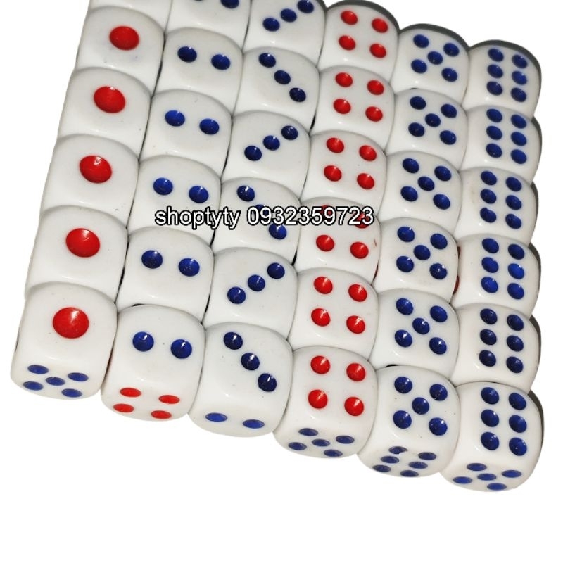 Viên Xúc Xắc Xí Ngầu Trong Suốt 14mm Lắc Là Lớn Mại Vô