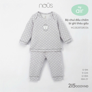 NOUS SALE - [Tổng hợp] Bộ cài vai dài tay vải nous velours cho bé trai, bé gái từ 9 tháng đến 24 tháng