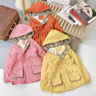 Áo khoác parka kaki lót lông cho bé gái ( 12-25kg)
