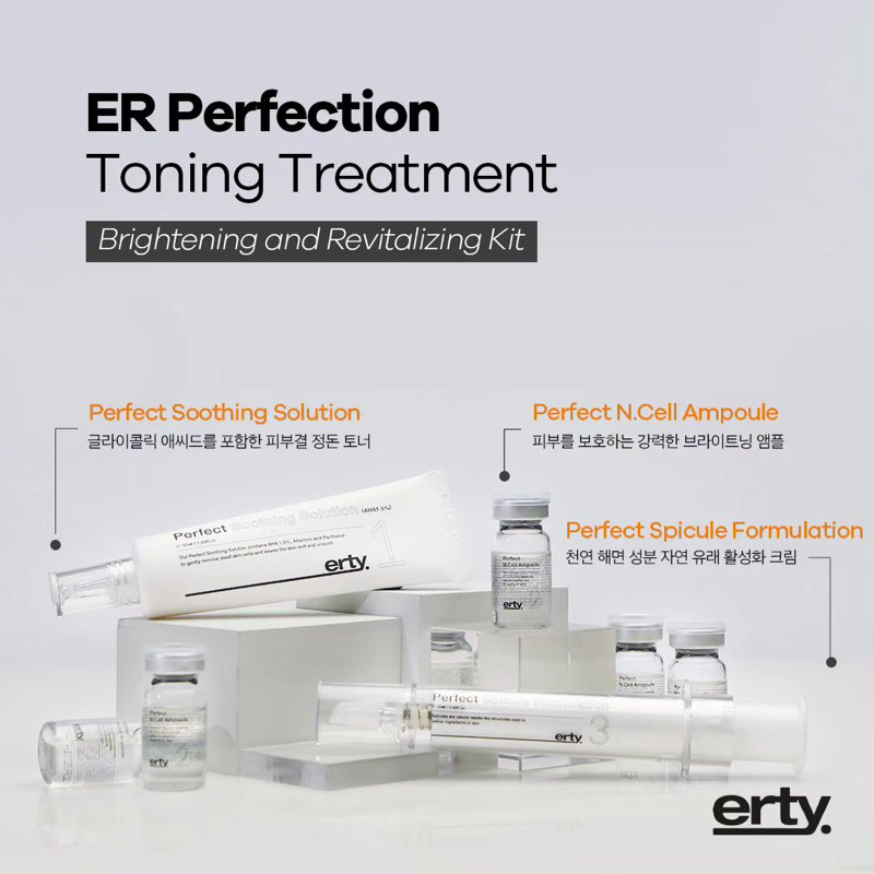 Set Erty Vi Kim Treatment Kit Toning làm trắng. nâng cơ và phục hồi da hoàn hảo Erty