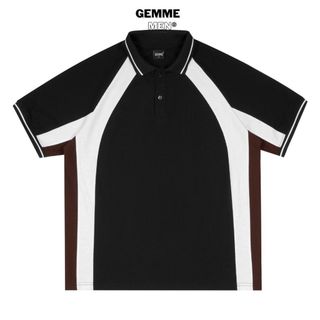 Áo thun polo big size GEMME MEN phối màu đen - viền màu trắng nâu chuẩn form, sang trọng, thanh lịch, Big Size 55 -150kg