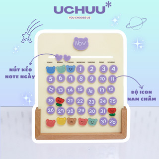 Lịch để bàn uchuu acrylic diy lịch nam châm tùy biến trang trí decor