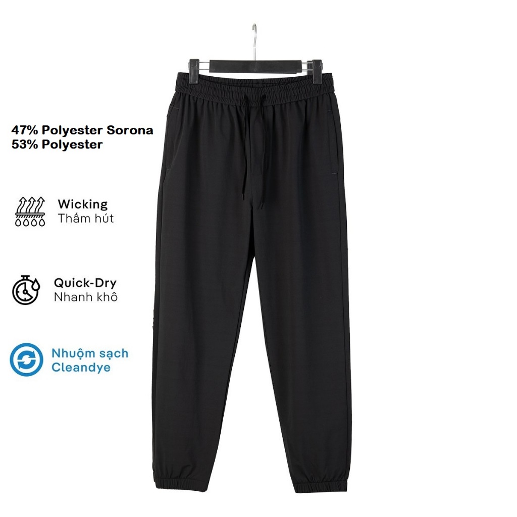 Quần Gió Thể Thao Nam Dài ZENOMA Gấu Bo Dáng Jogger Bo Chân Thể Thao Vải Co Dãn Thoải Mái Vận Động – D329