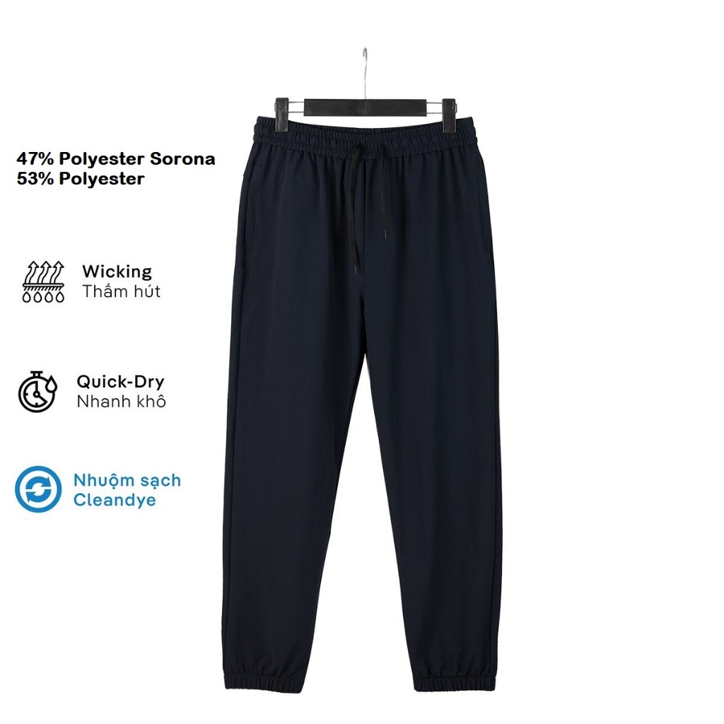 Quần Gió Thể Thao Nam Dài ZENOMA Gấu Bo Dáng Jogger Bo Chân Thể Thao Vải Co Dãn Thoải Mái Vận Động – D329