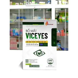 Viên uống bổ mắt viceyes hỗ trợ tăng cường thị lực, giảm mỏi mắt, khô mắt, - hộp viên