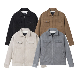 Áo Khoác Nam Jacket Dekace Chất Vải Da Lộn Dày Dặn Lót Lông Cừu