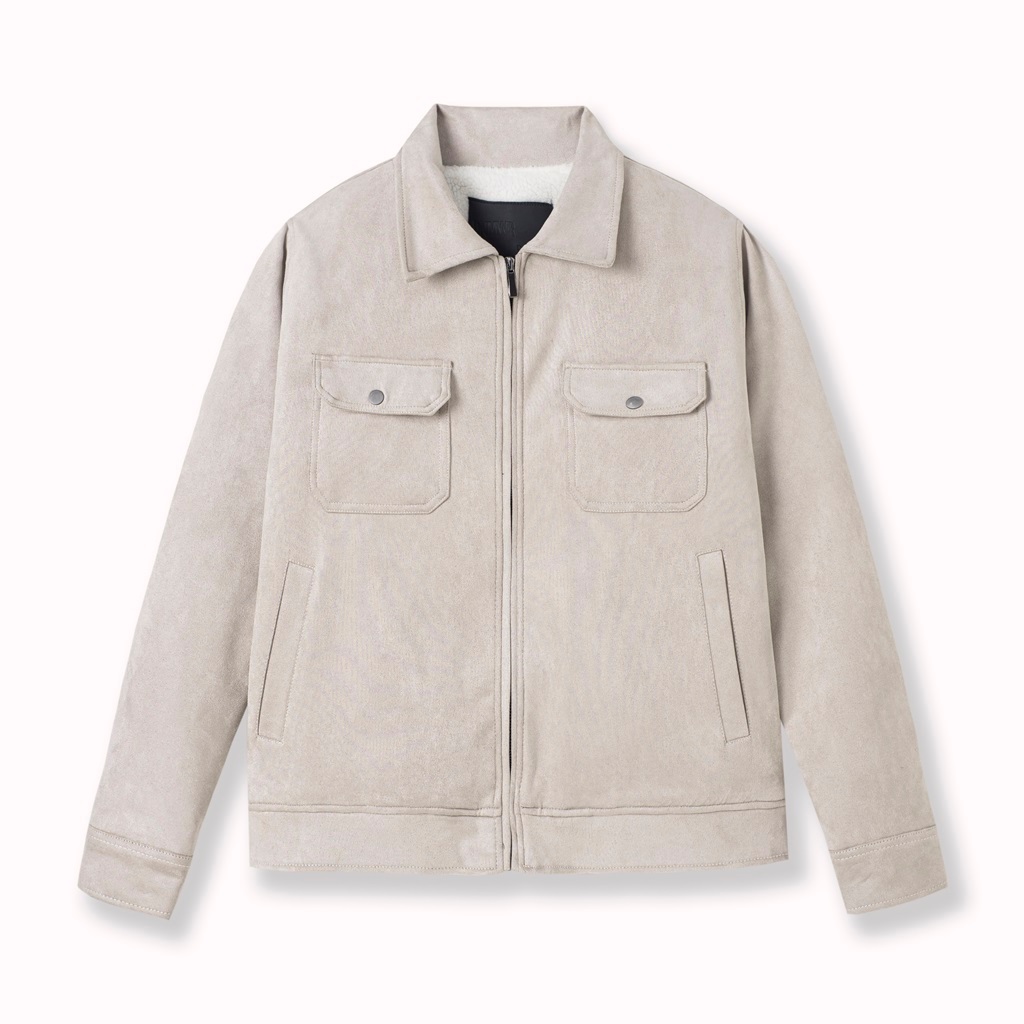 Áo Khoác Nam Jacket Dekace Chất Vải Da Lộn Dày Dặn Lót Lông Cừu