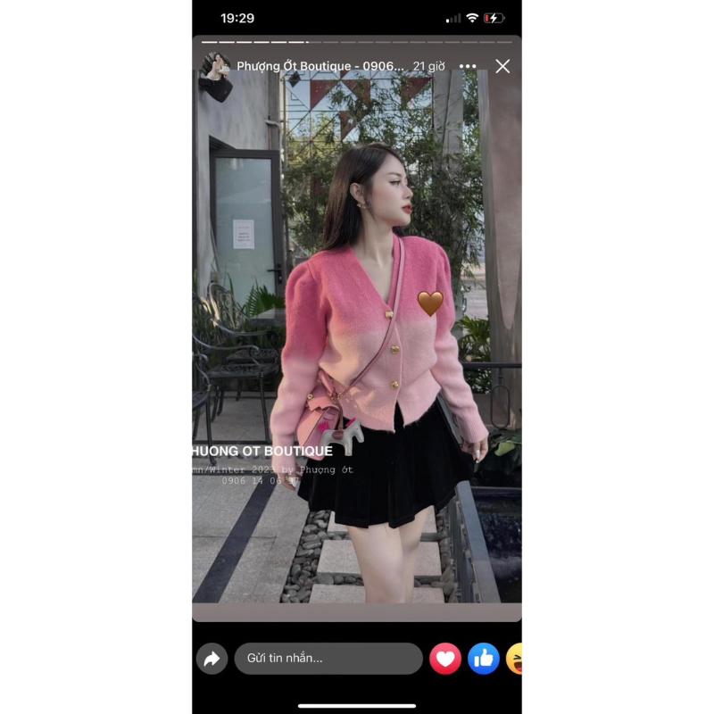 ÁO LEN LOANG HỒNG KÈM TAG YL
