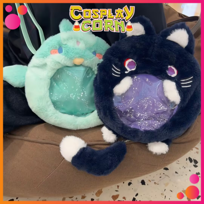 Túi đeo chéo bông Genshin Imapct túi bông chim Xiao, mèo Scaramouche túi bông kèm nhân vật Genshin - Corn.Cosplay.Shop