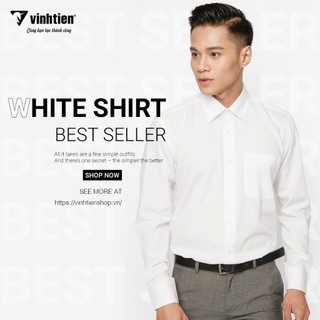 SƠ MI NAM TRẮNG DÀI TAY COTTON VĨNH TIẾN/ REGULAR FIT 319