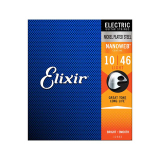 Bộ dây đàn guitar điện, electric guitar - elixir 12052 - light 10 46, nickel plated steel with nanoweb coating