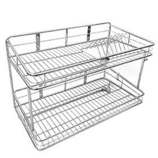 Kệ chén treo tường inox ống 2 tầng