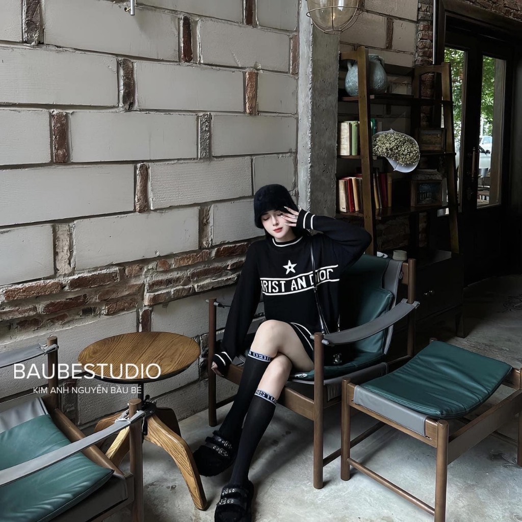 ÁO LEN DIO CỔ TRÒN QUẢNG CHÂU UNISEX NAM NỮ FORM RỘNG