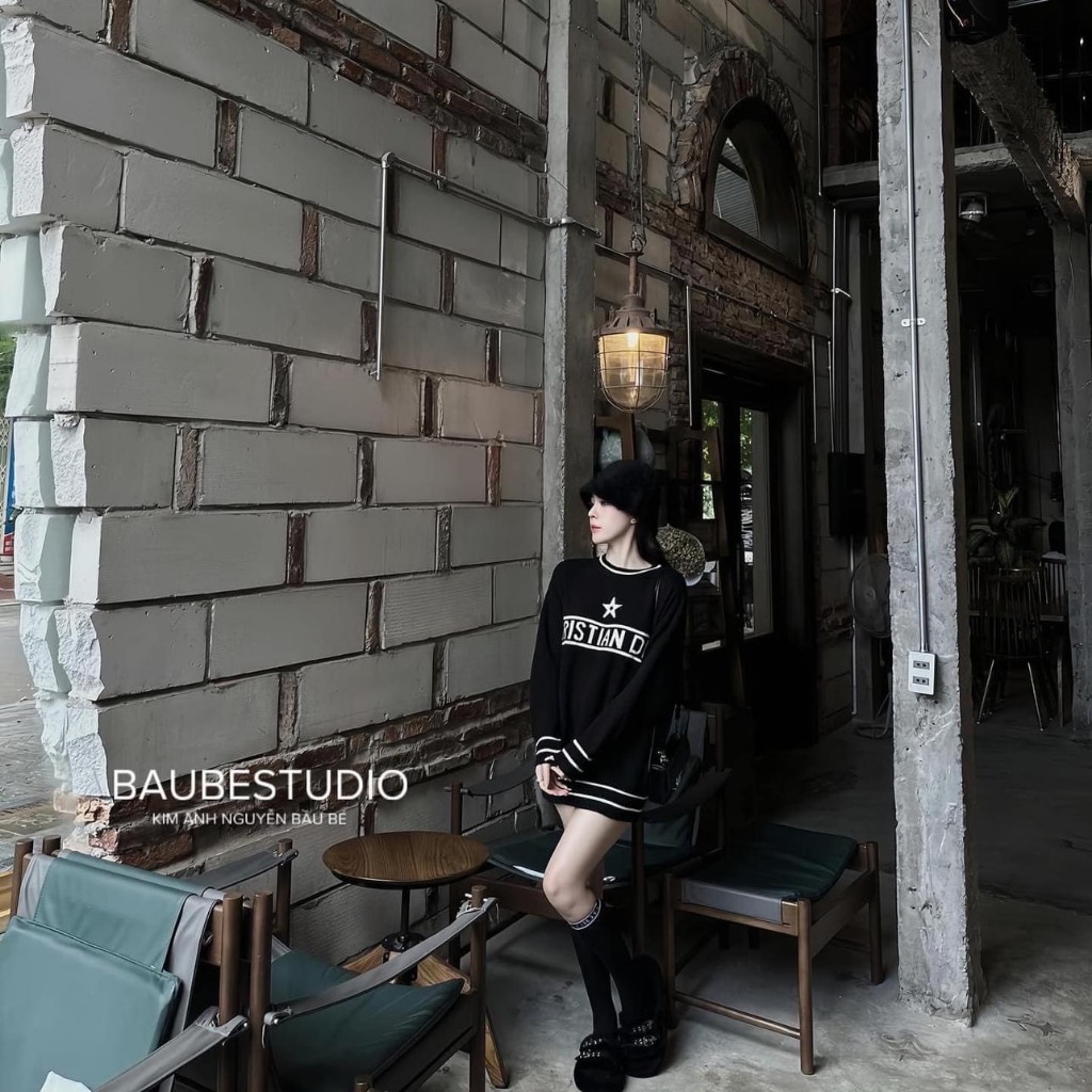 ÁO LEN DIO CỔ TRÒN QUẢNG CHÂU UNISEX NAM NỮ FORM RỘNG