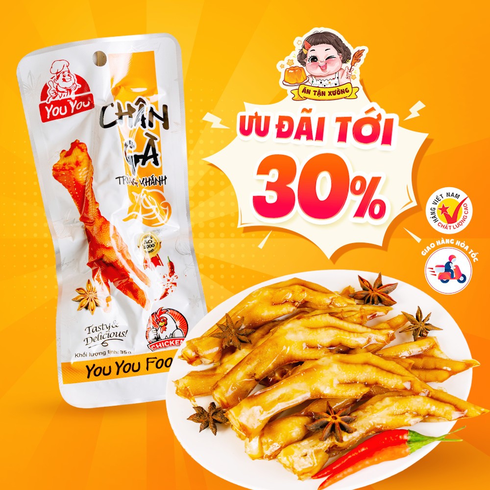 Combo 10 chân gà siêu ngon loại 35g, Chân gà cay You You