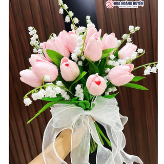 Hoa cưới cầm tay, bó hoa tulip giả | Hoa Hoàng Huyền