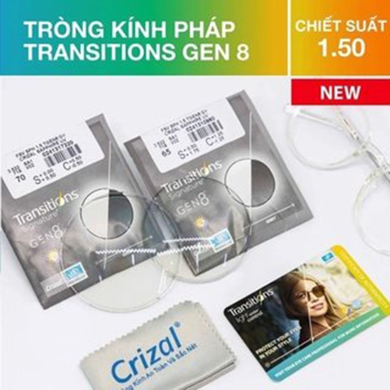 Tròng kính Essilor Eyezen chống ánh sáng xanh và đổi màu chính hãng