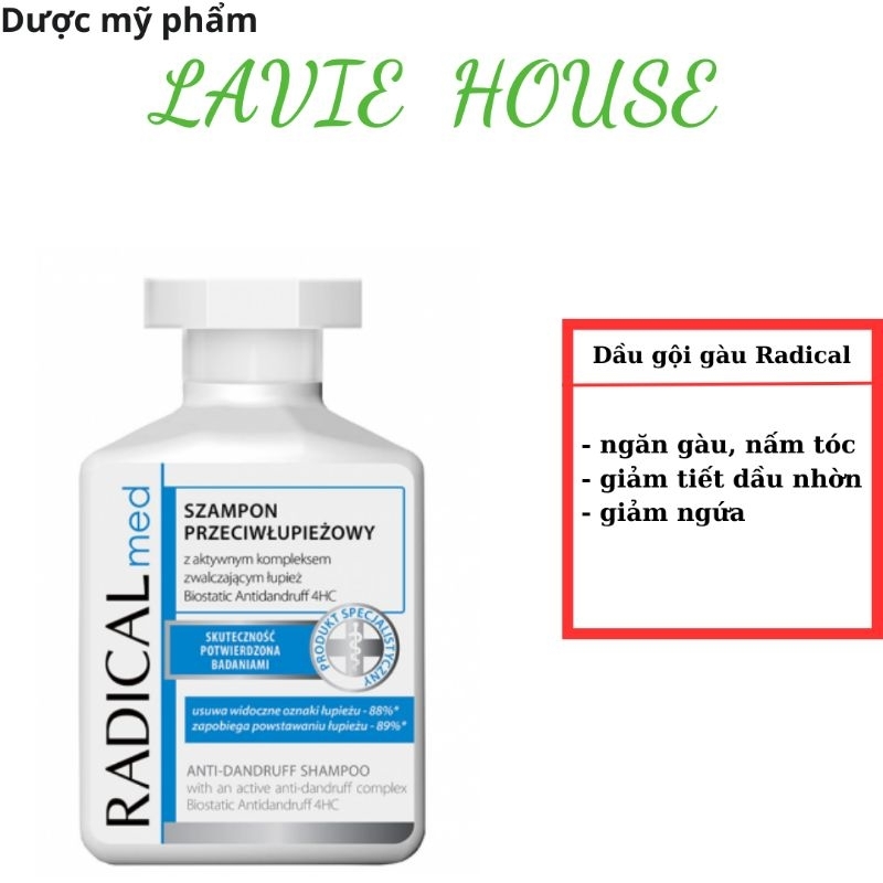 Dầu gội Radical Med, giảm gàu, ngăn ngừa nấm da