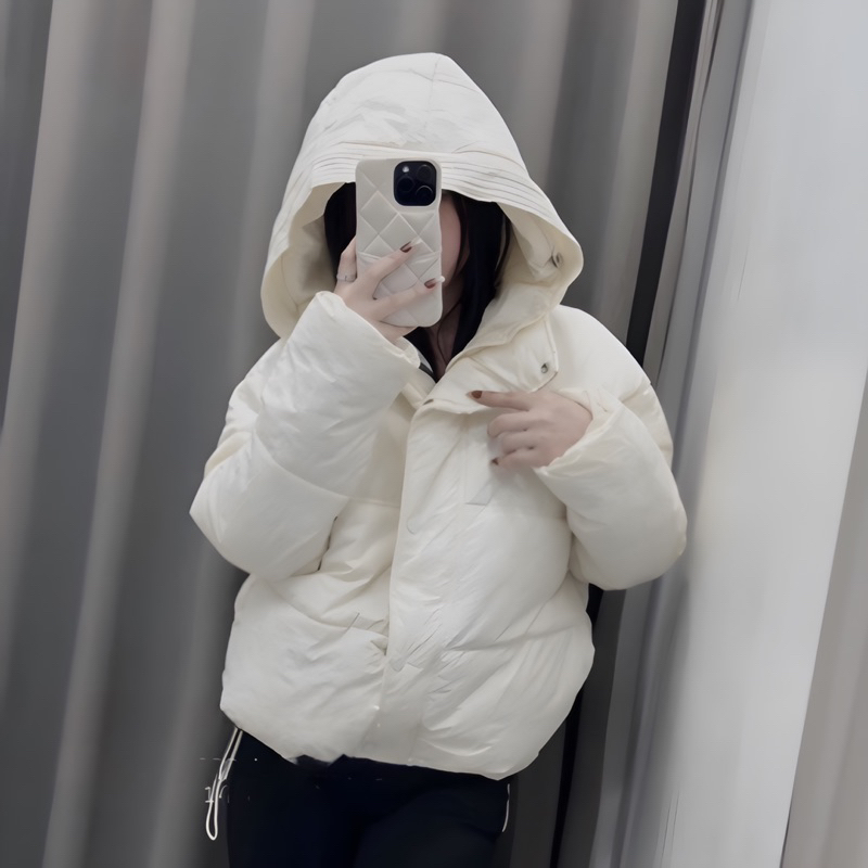 Áo phao béo nữ Quảng Châu lông vũ siêu nhẹ dáng ngắn, Áo phao nữ Ulazzang trơn lông vũ siêu ấm - PAHA SHOP A03