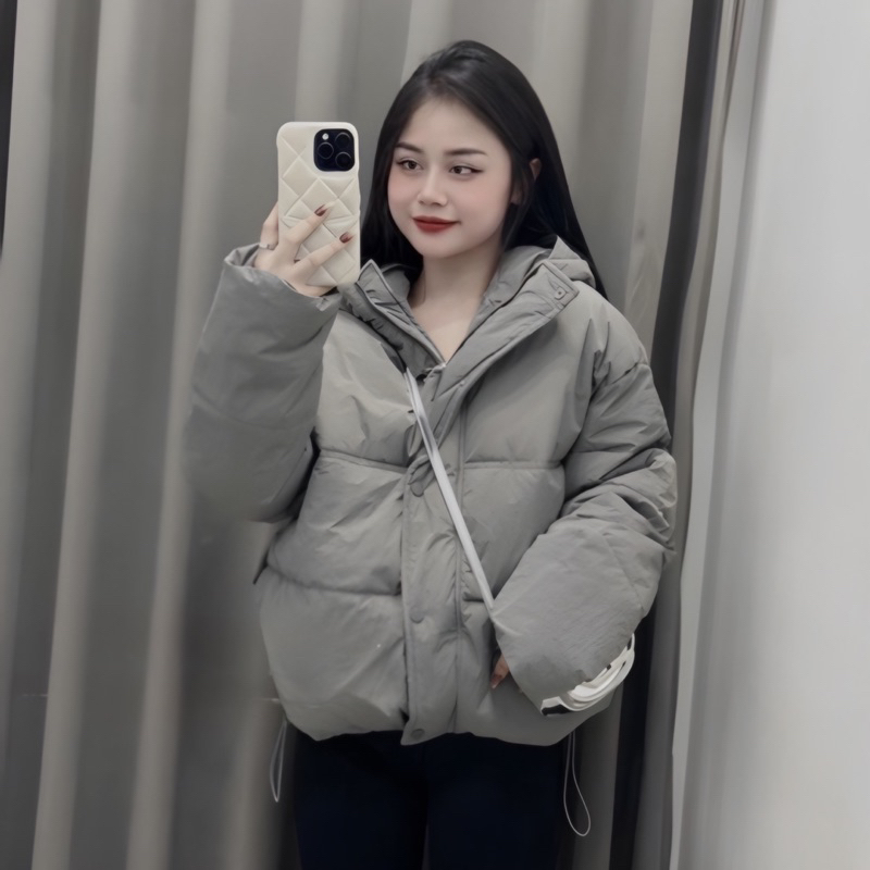 Áo phao béo nữ Quảng Châu lông vũ siêu nhẹ dáng ngắn, Áo phao nữ Ulazzang trơn lông vũ siêu ấm - PAHA SHOP A03